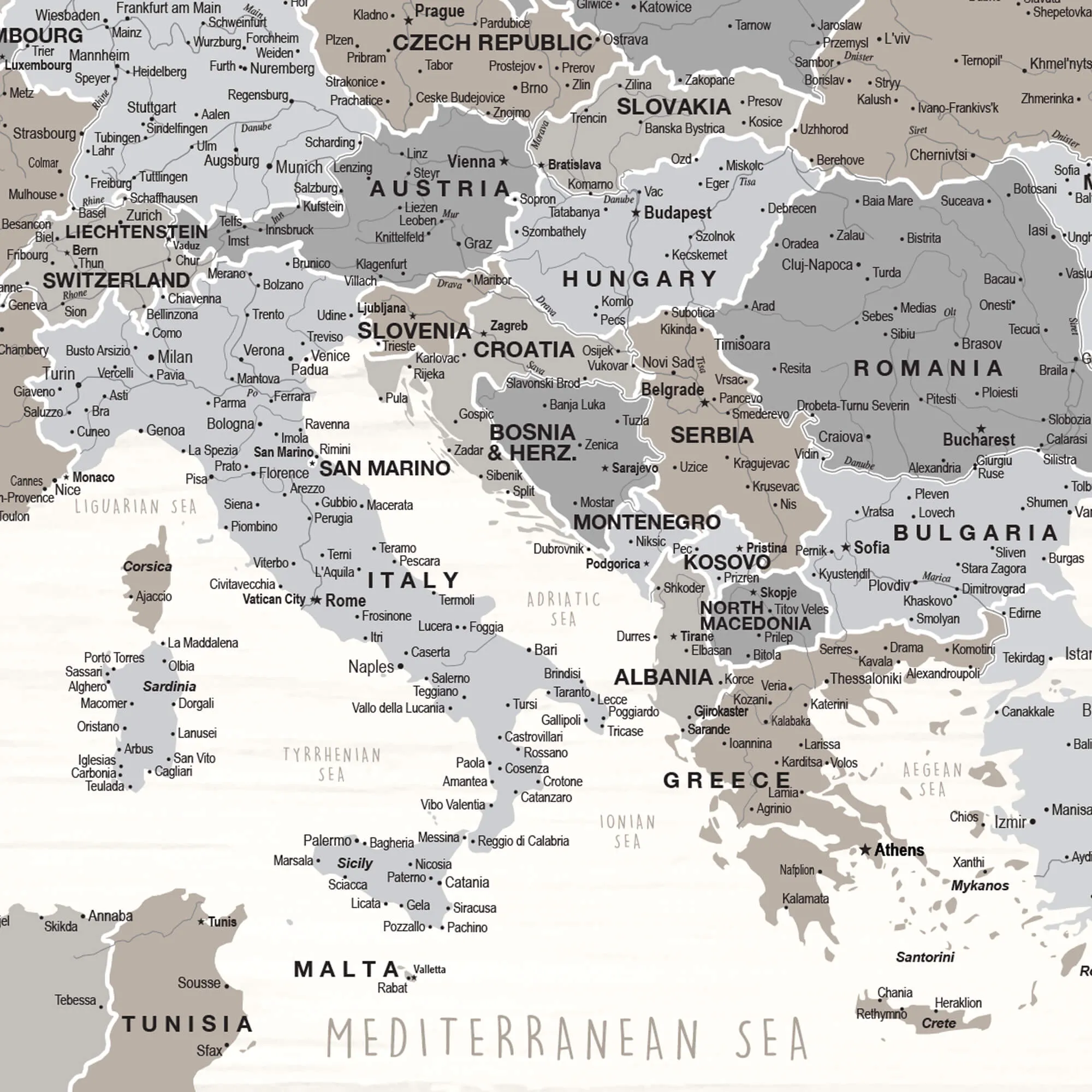 Farmhouse Europe Push Pin Travel Map