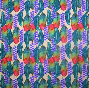 Floating Leaves Printed Spandex | Blue Moon Fabrics