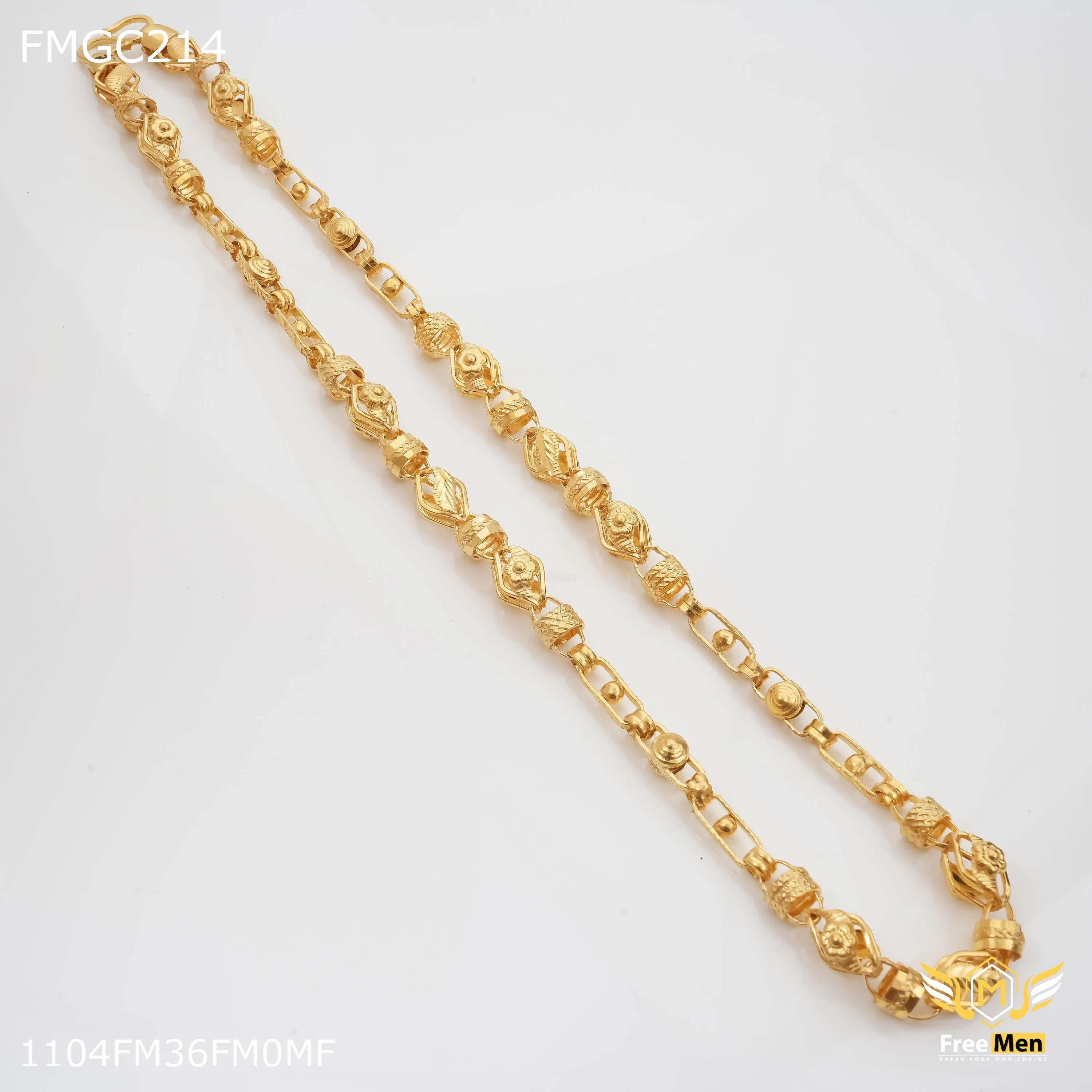 Freemen 1GM indo life chain with flower Chain for Man - FMCG214