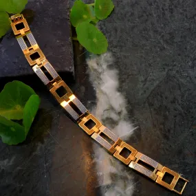 Freemen 2 Square Golden Bracelet For Men - FMB46