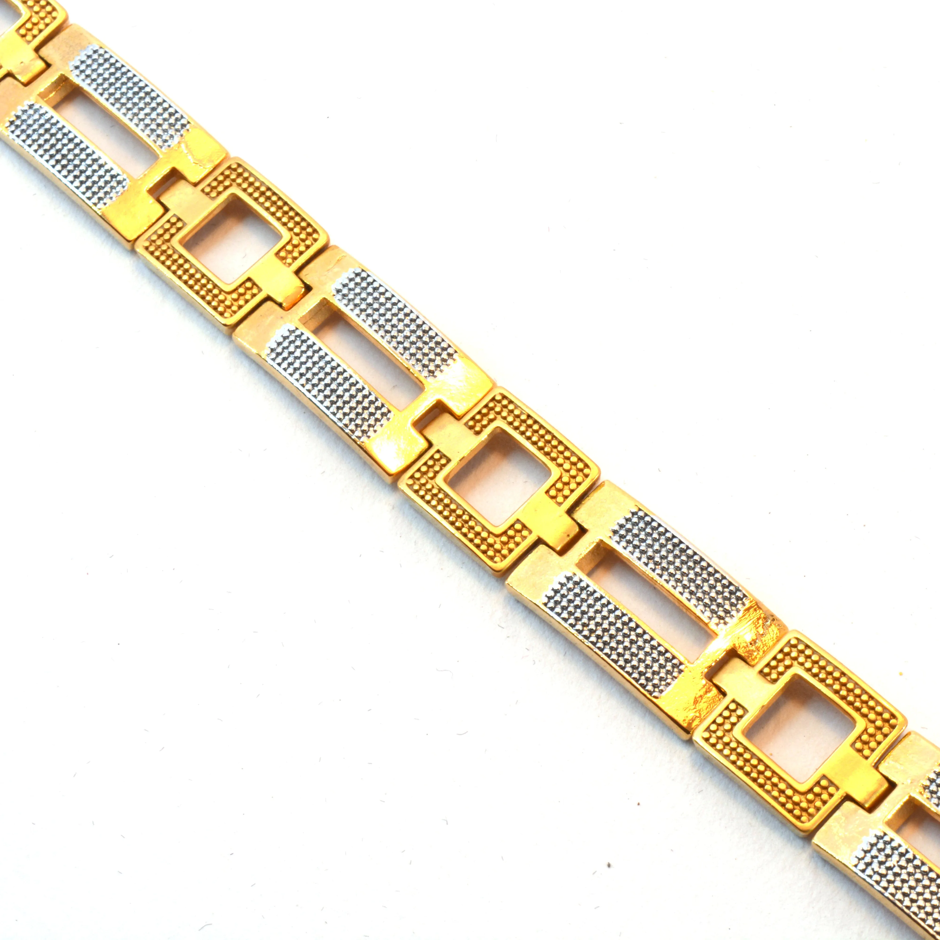 Freemen 2 Square Golden Bracelet For Men - FMB46