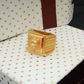 Freemen Emboss Lion v2 Golden Square Ring  - FMRI08