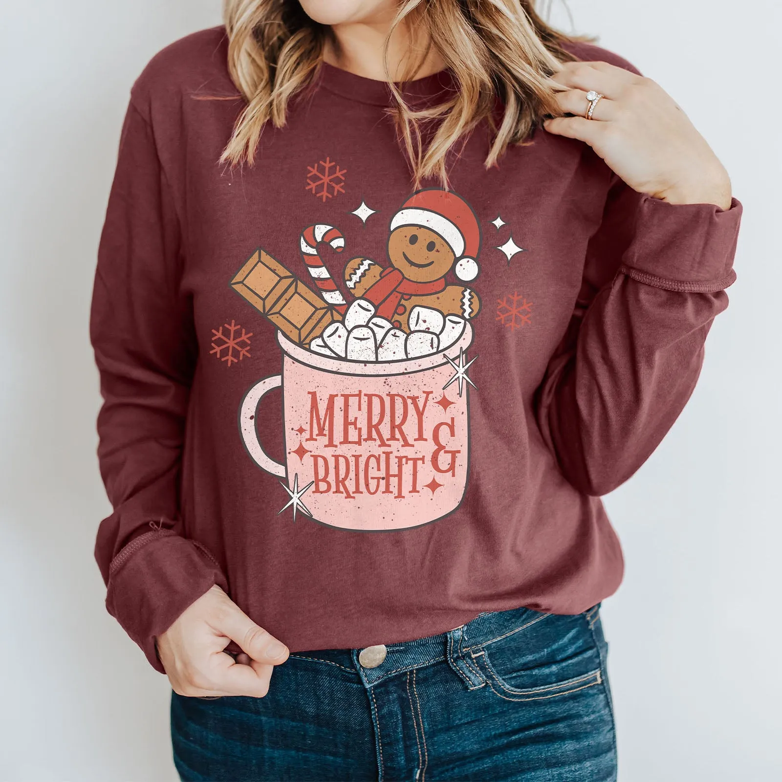 Gingerbread Merry and Bright Long Sleeve