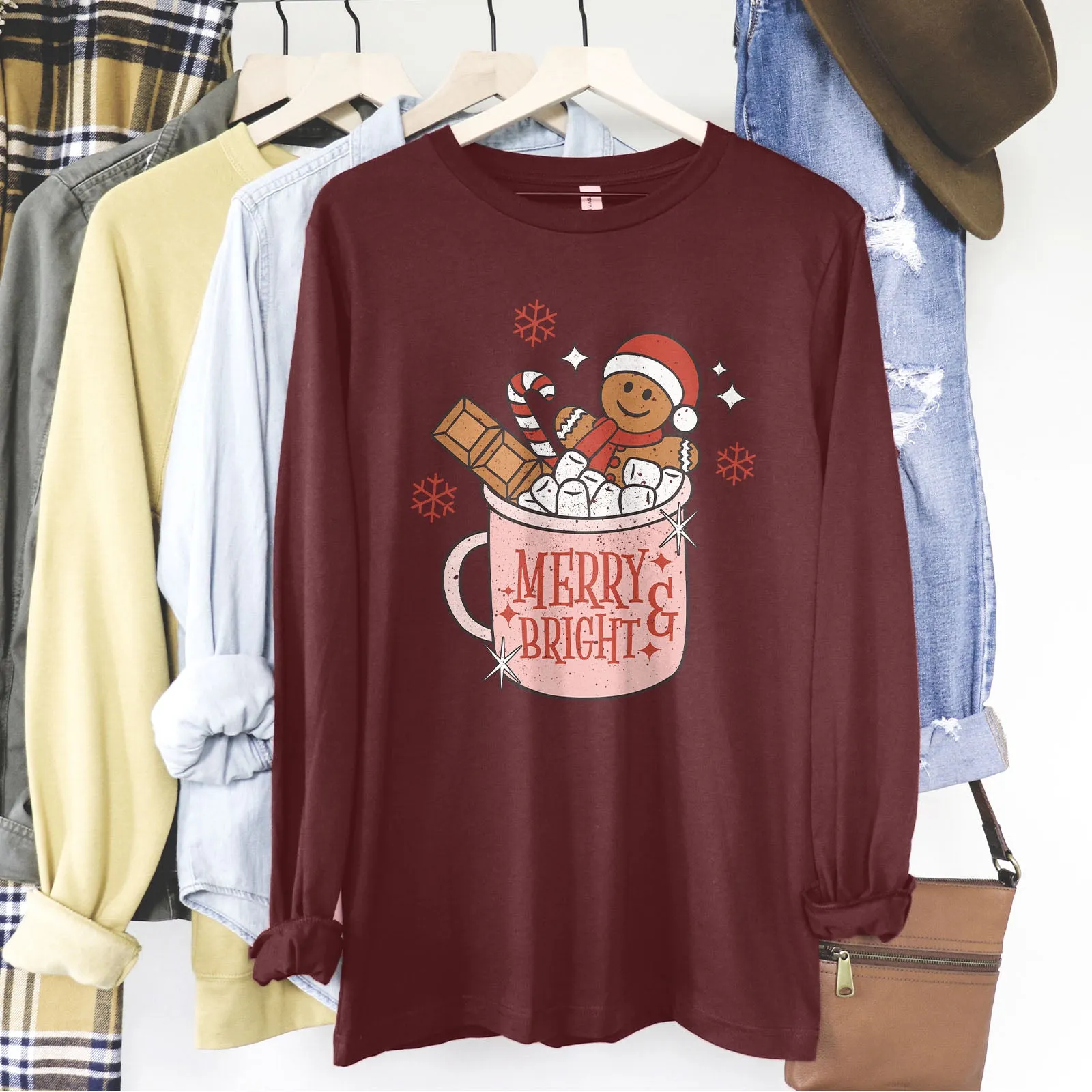 Gingerbread Merry and Bright Long Sleeve