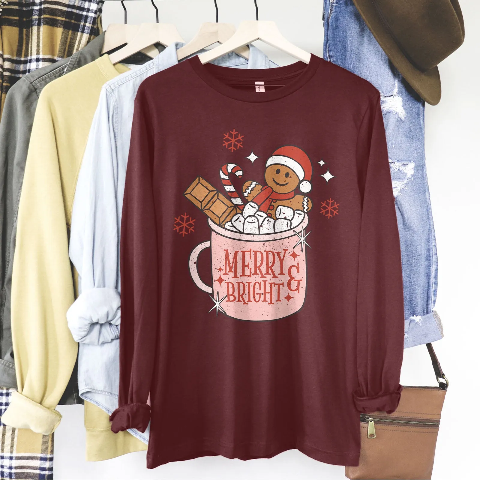Gingerbread Merry and Bright Long Sleeve