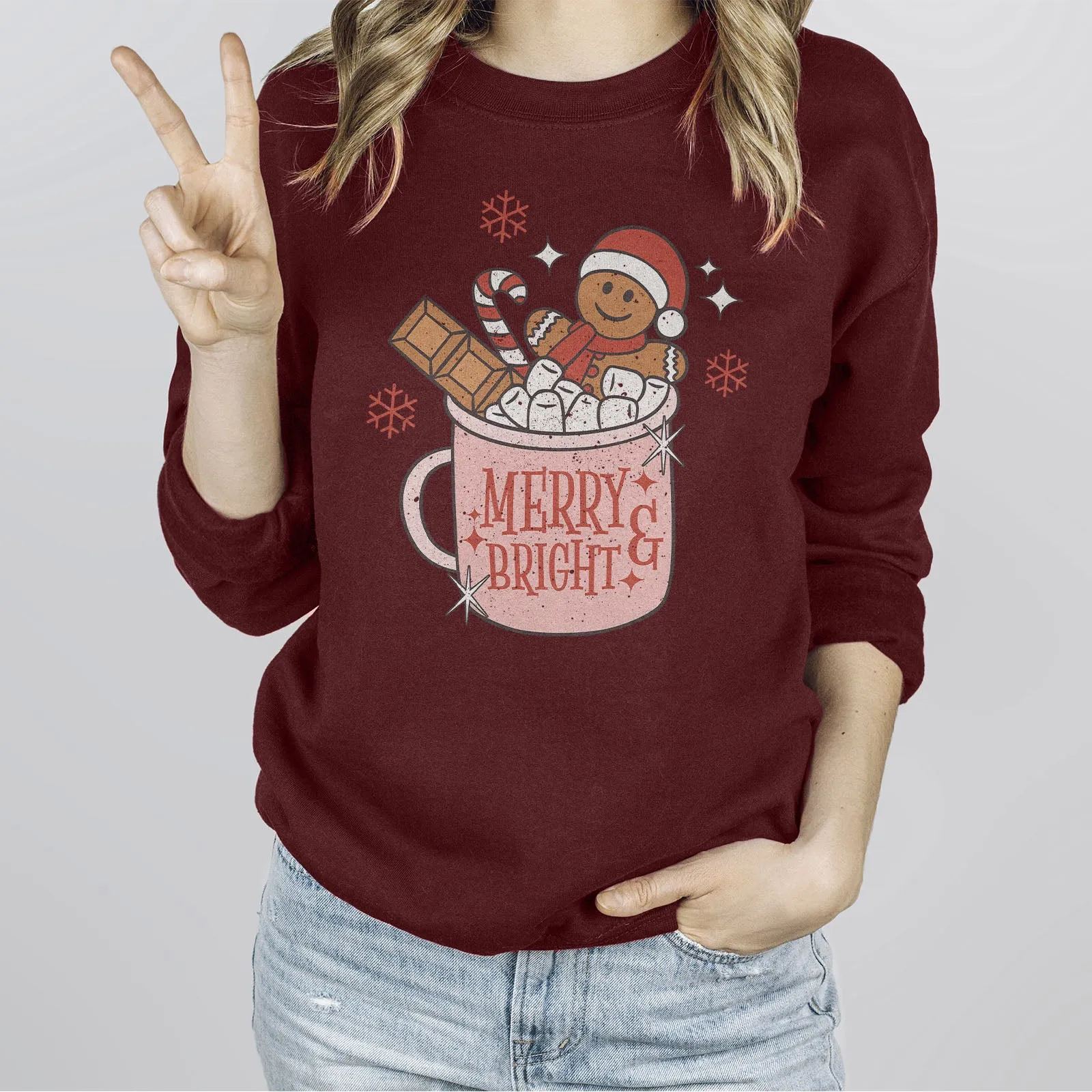 Gingerbread Merry and Bright Long Sleeve