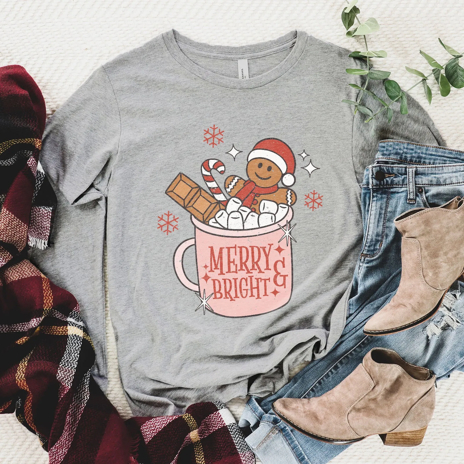 Gingerbread Merry and Bright Long Sleeve