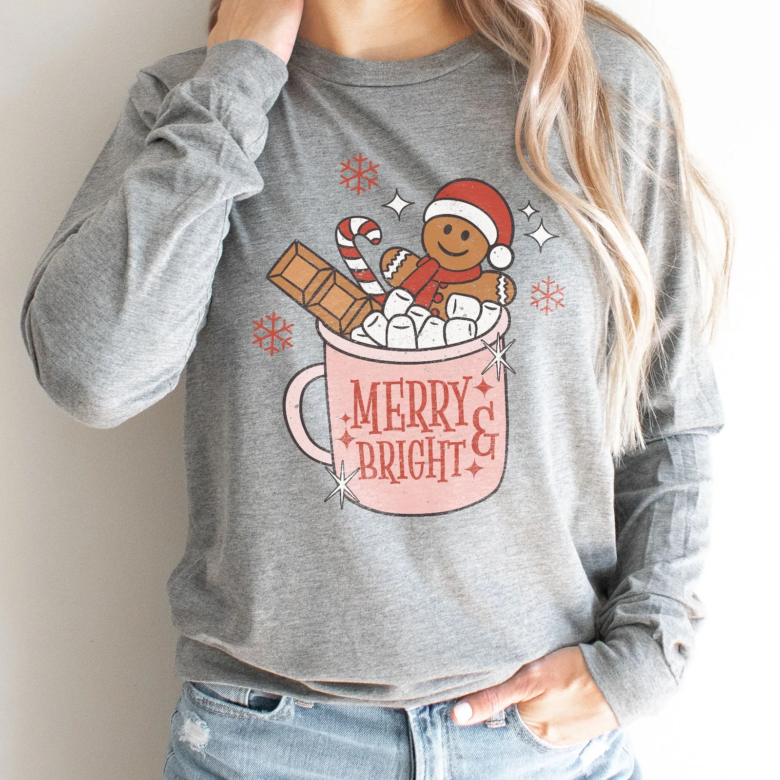 Gingerbread Merry and Bright Long Sleeve
