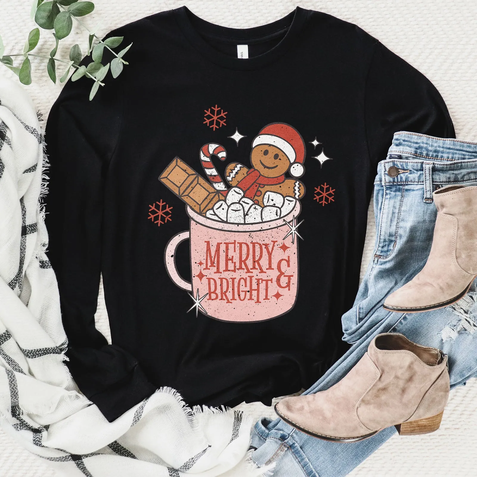 Gingerbread Merry and Bright Long Sleeve