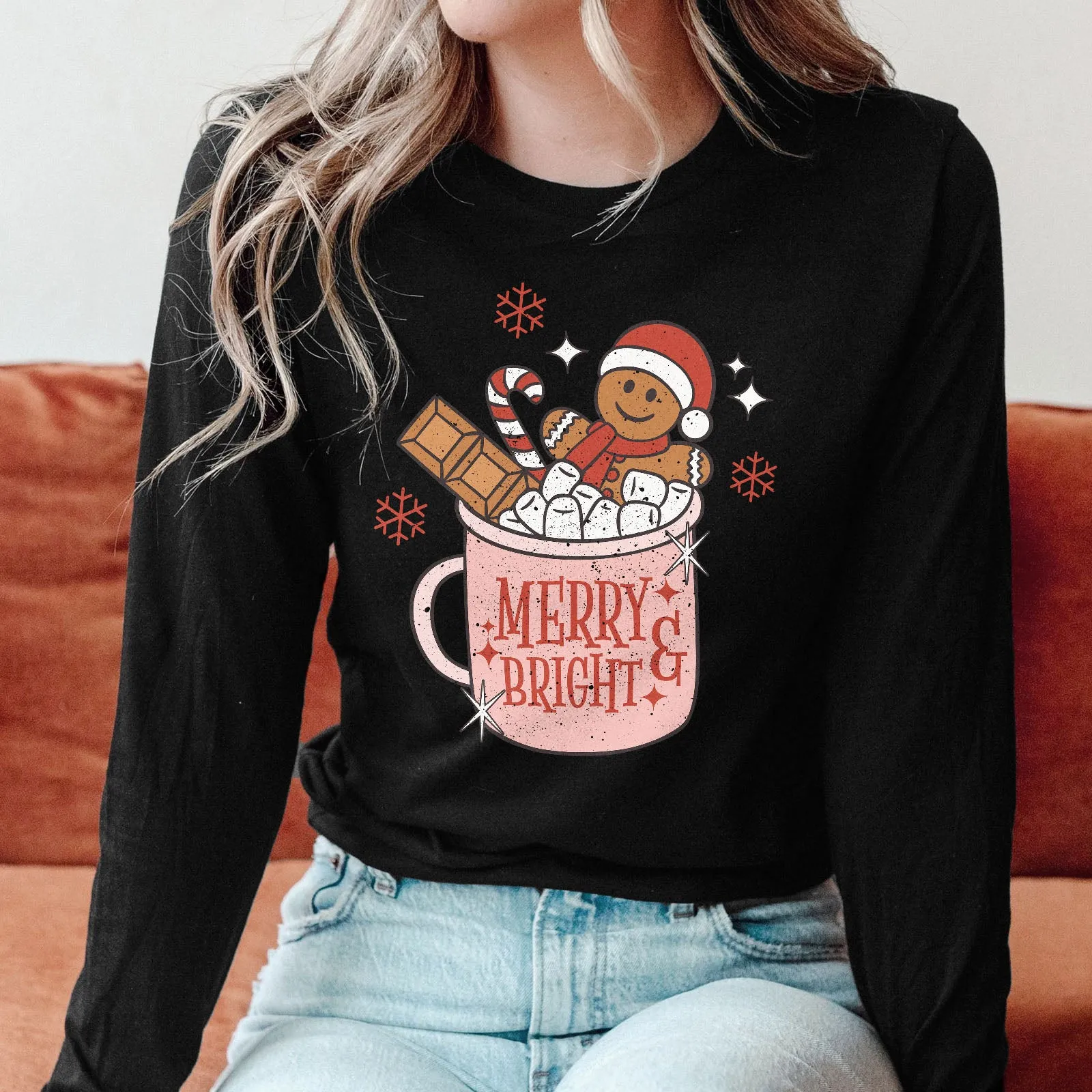 Gingerbread Merry and Bright Long Sleeve