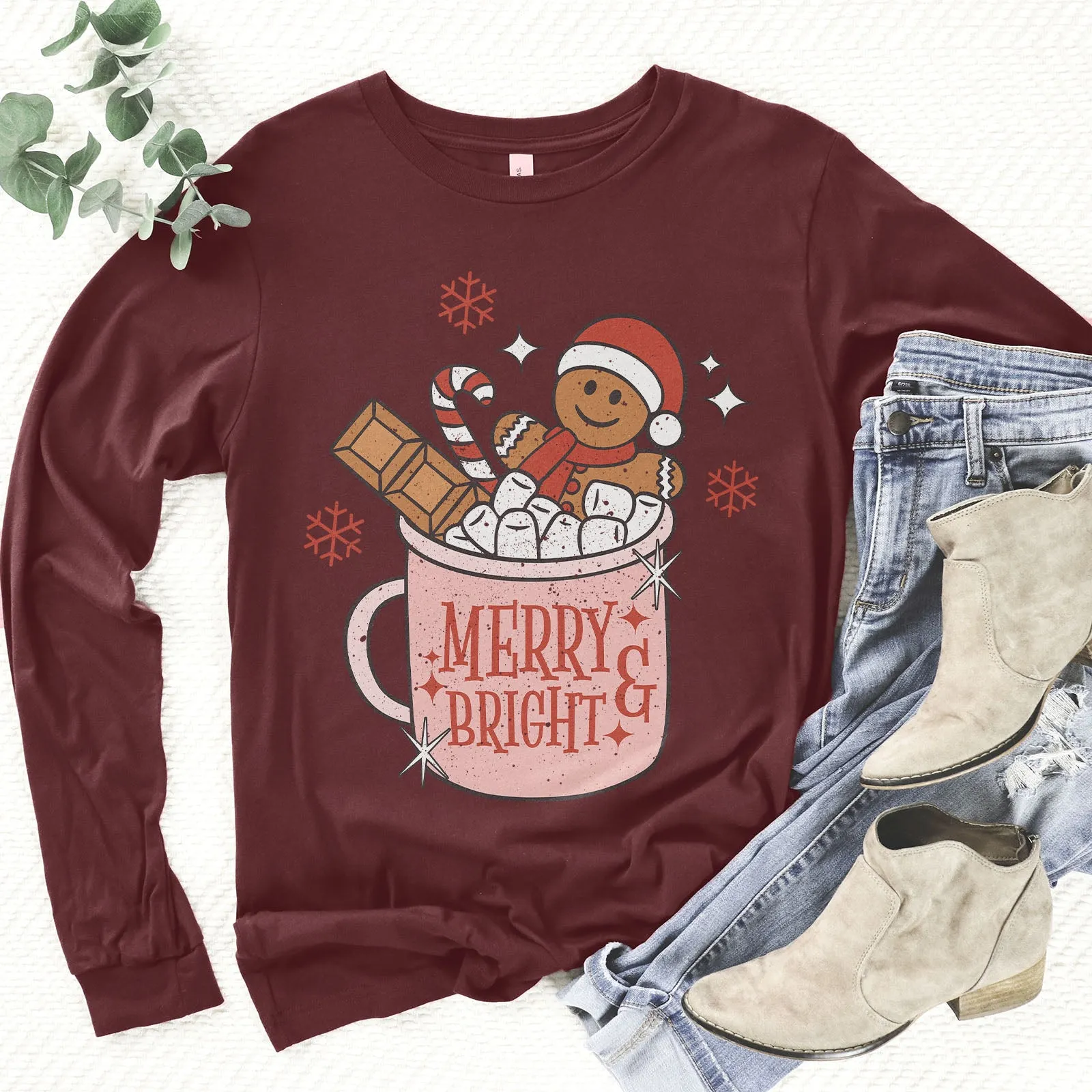 Gingerbread Merry and Bright Long Sleeve