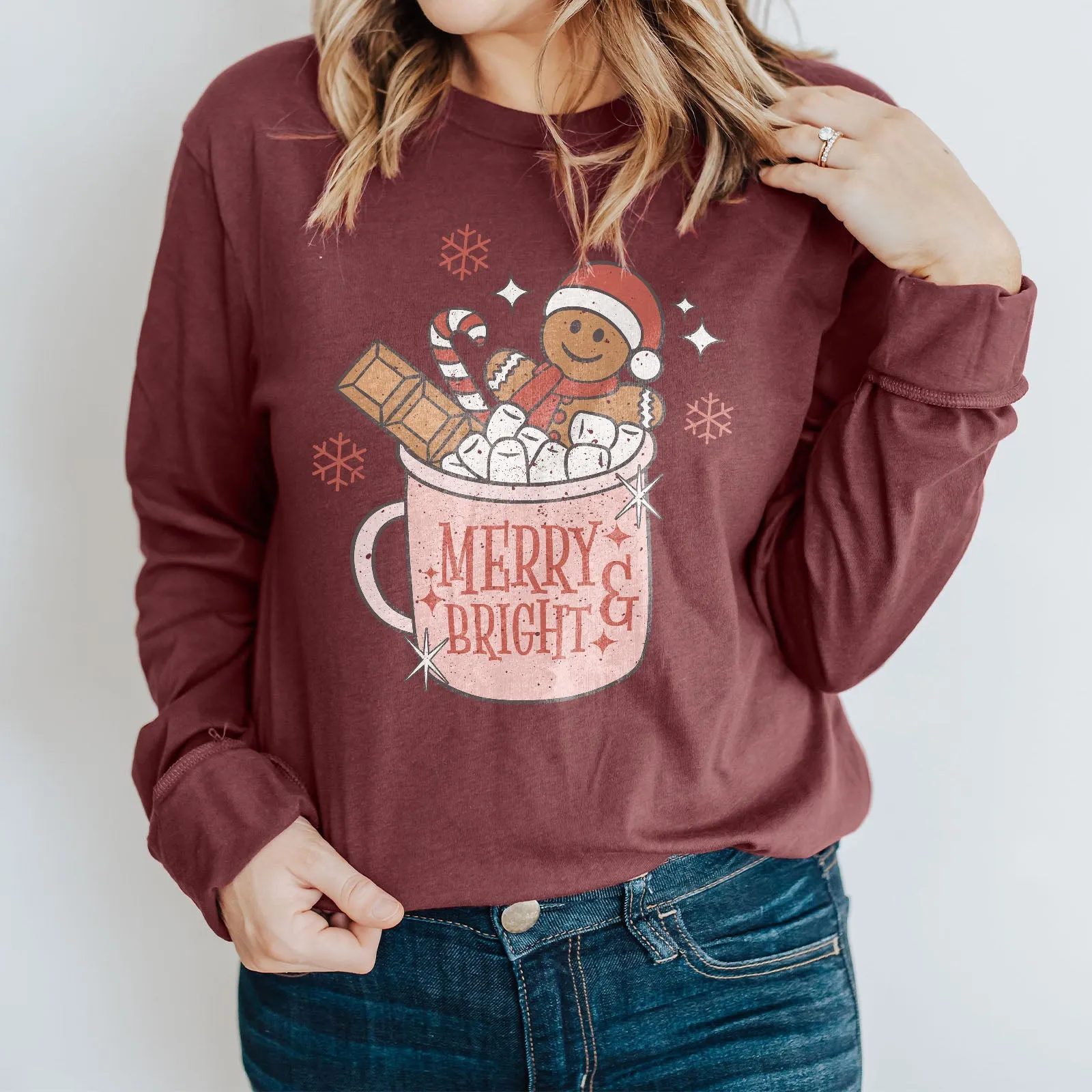 Gingerbread Merry and Bright Long Sleeve