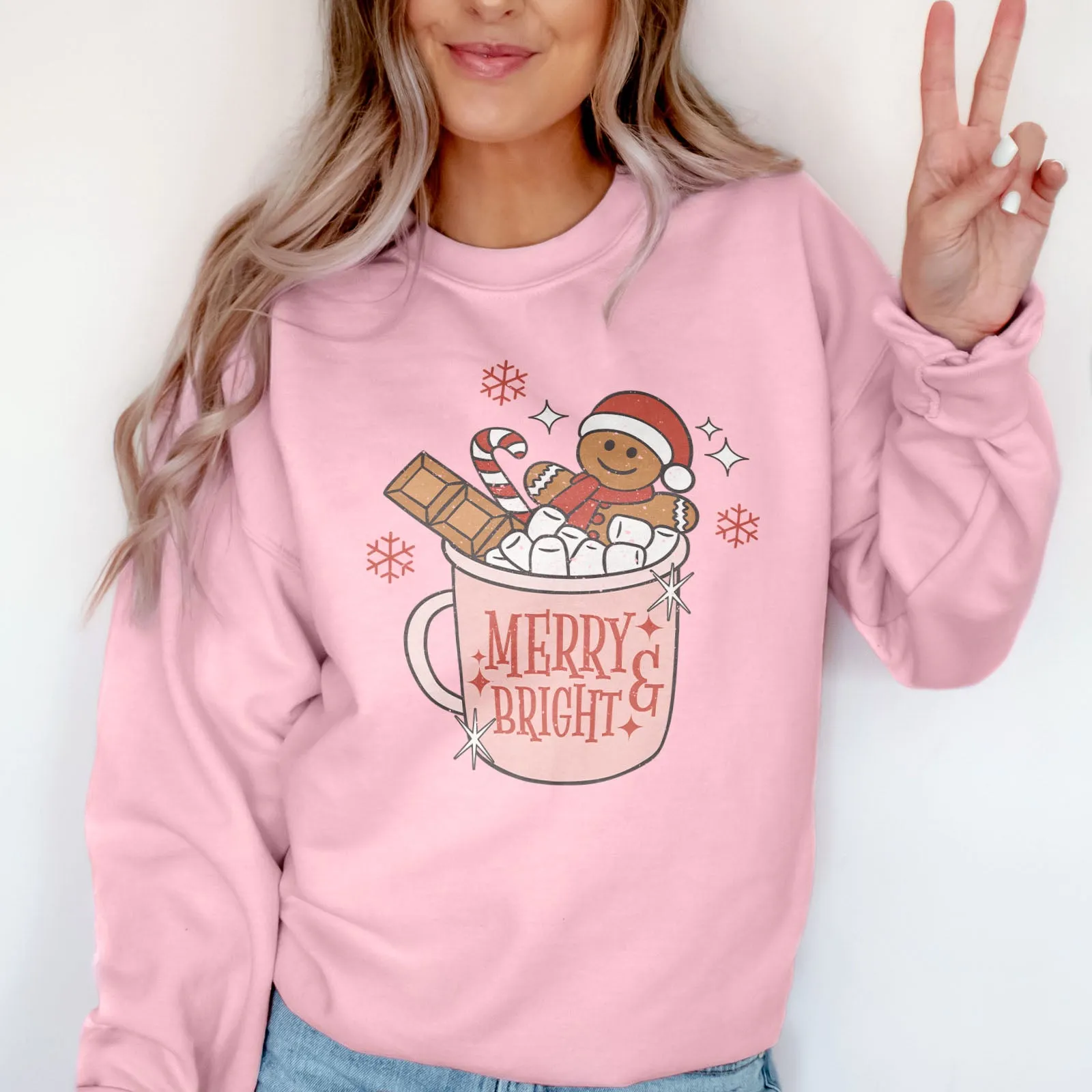 Gingerbread Merry and Bright Sweatshirt