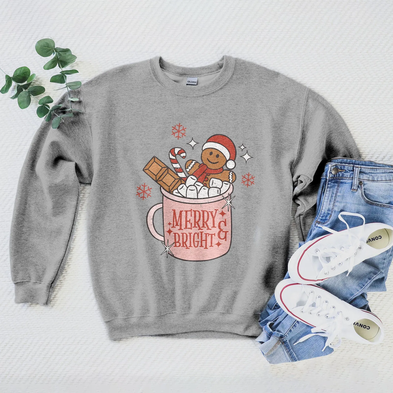 Gingerbread Merry and Bright Sweatshirt