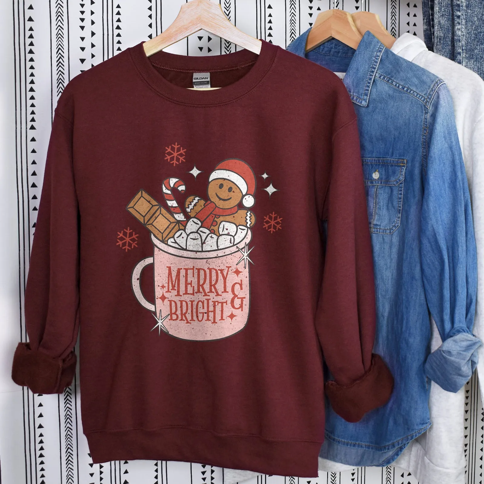 Gingerbread Merry and Bright Sweatshirt