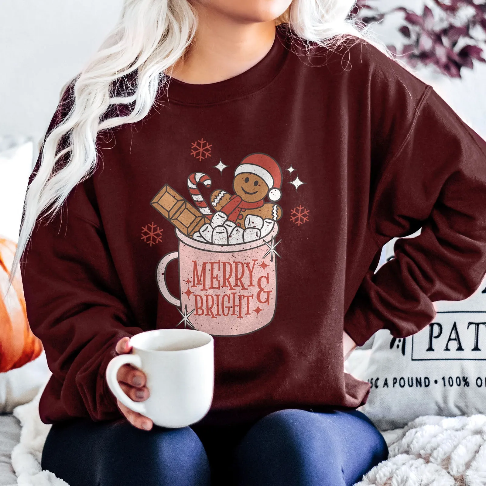Gingerbread Merry and Bright Sweatshirt