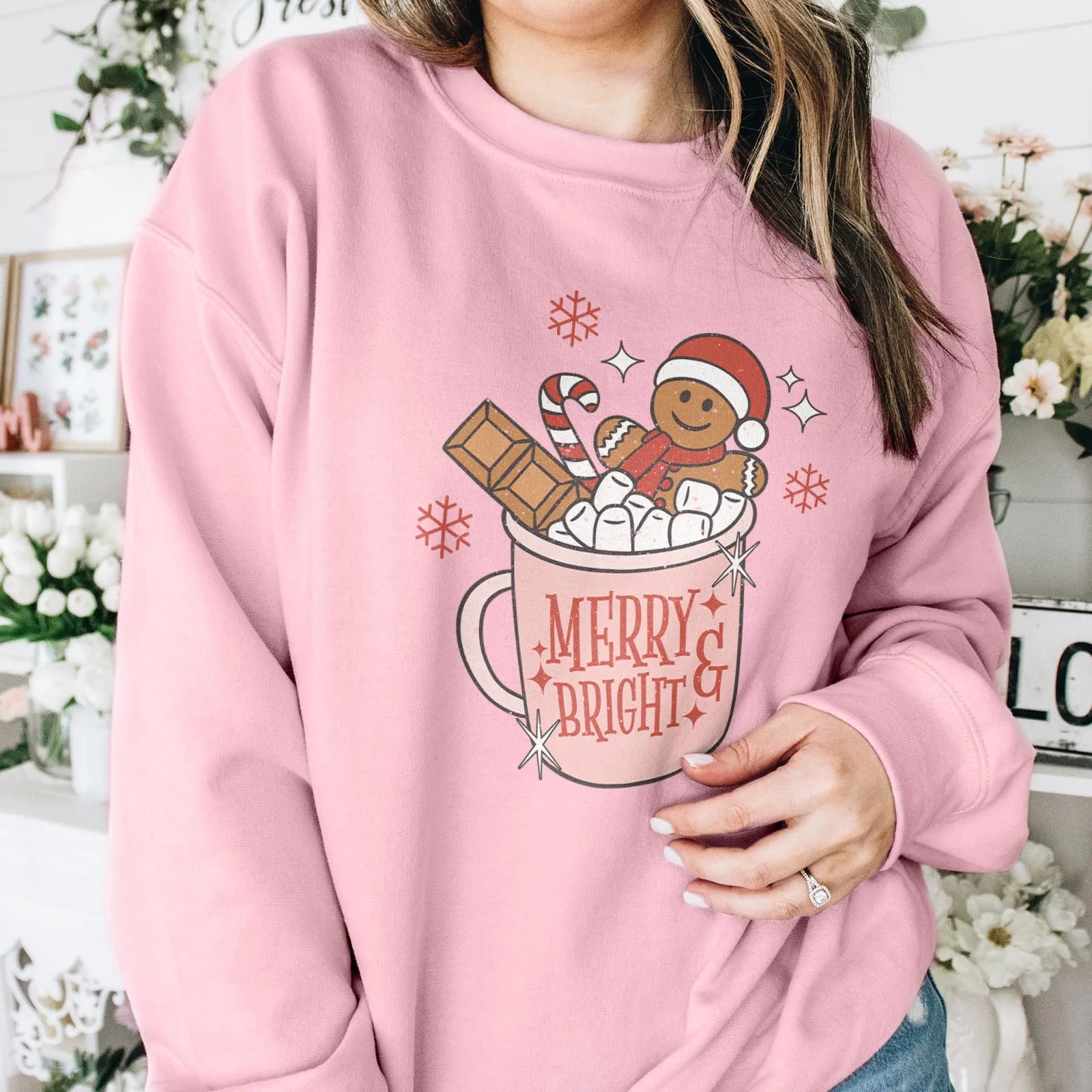 Gingerbread Merry and Bright Sweatshirt