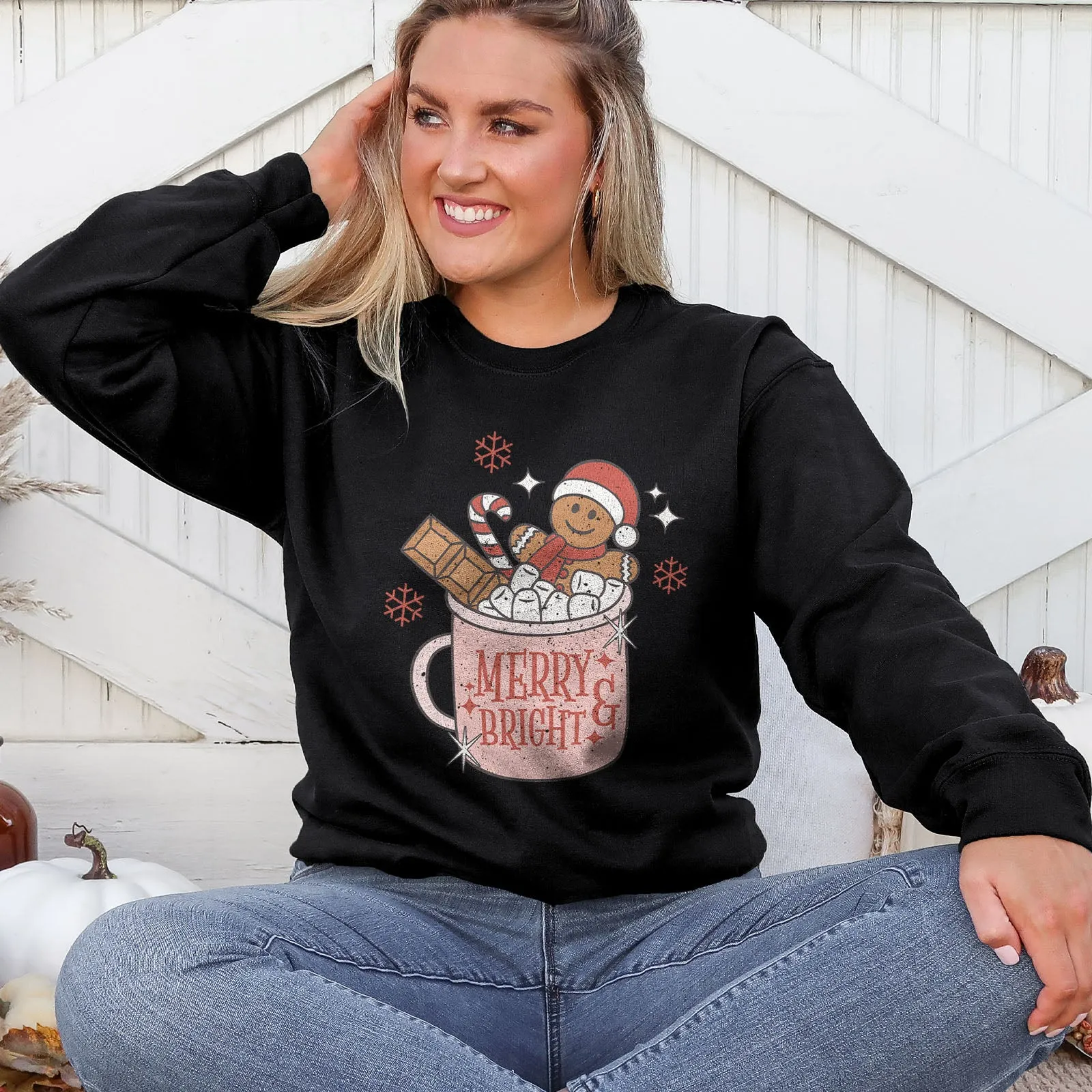 Gingerbread Merry and Bright Sweatshirt