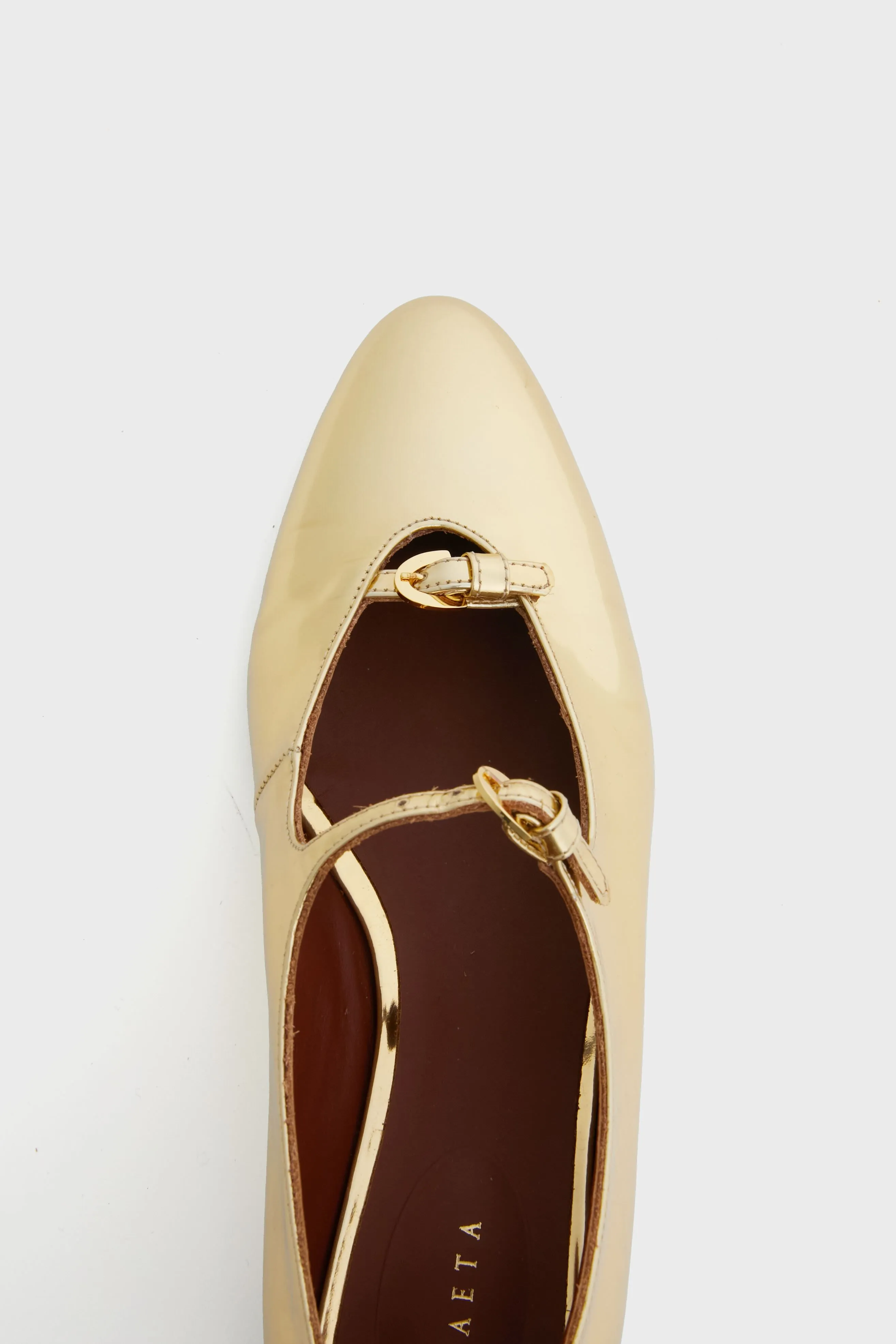 Gold Mirror Leather La Bambola Heels