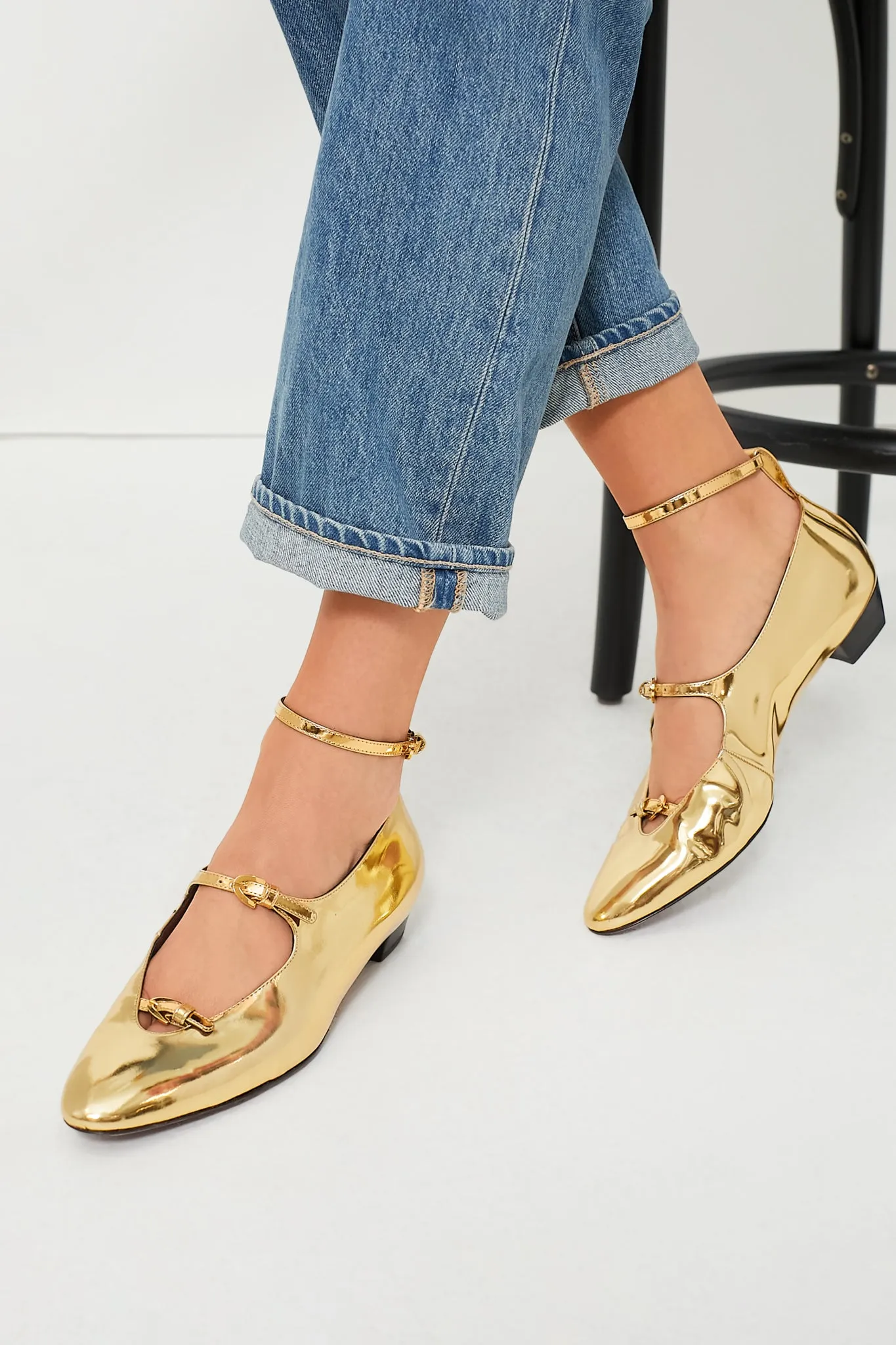 Gold Mirror Leather La Bambola Heels