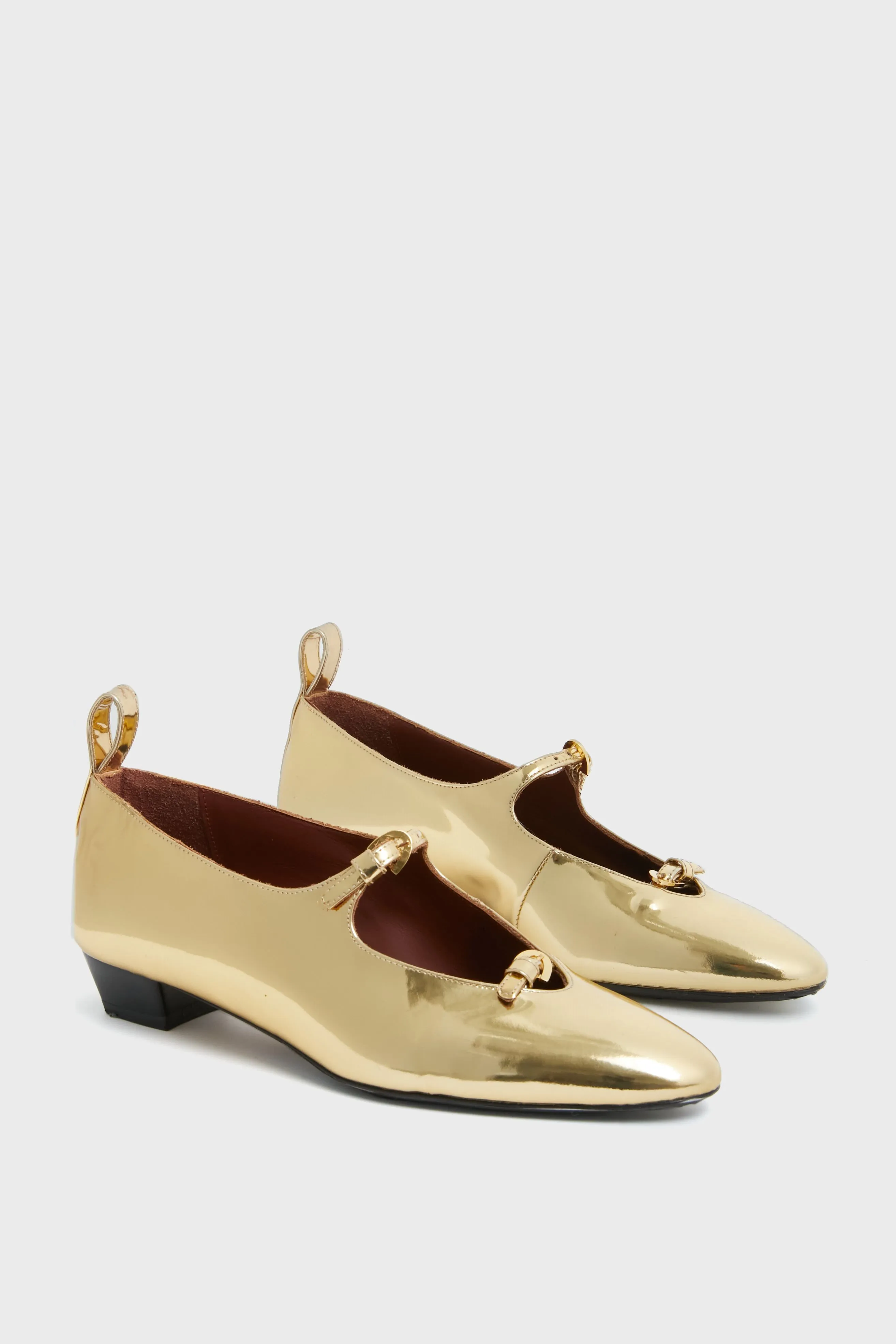 Gold Mirror Leather La Bambola Heels