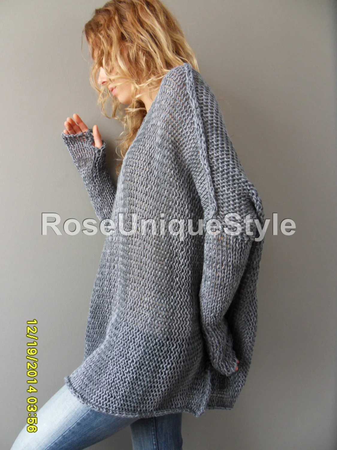 Grey oversized  slouchy tunic.