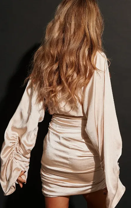 Hanna Schönberg x NA-KD Draped Satin Dress