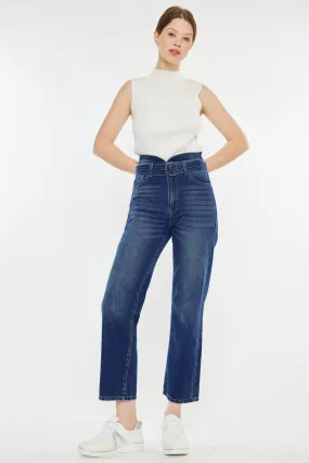 Kaas Ultra High Rise Belted Paperbag Straight Leg Jeans