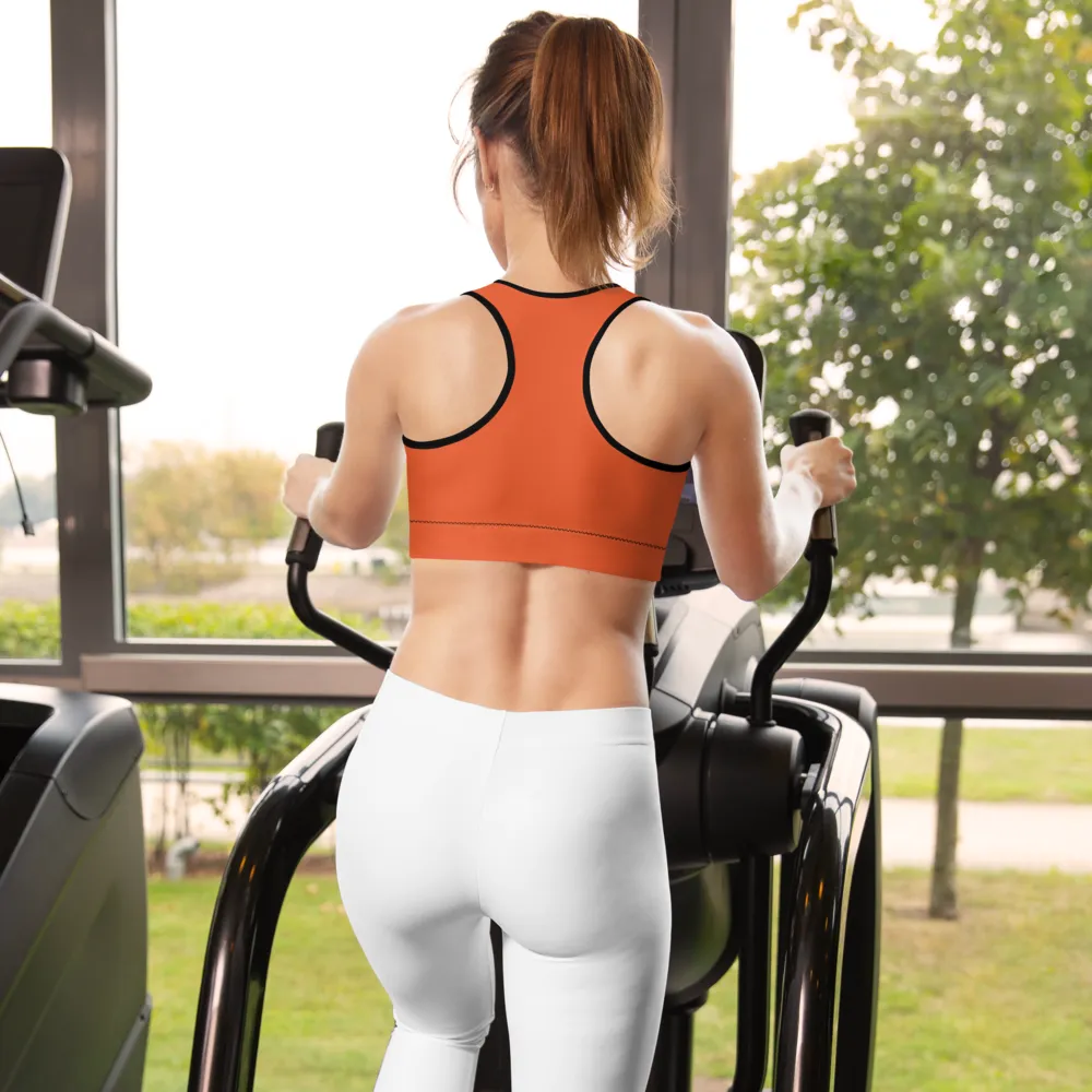 Padded Sports Bra By Bodybuilding Champ Fabiana Souza - Dark Orange Color