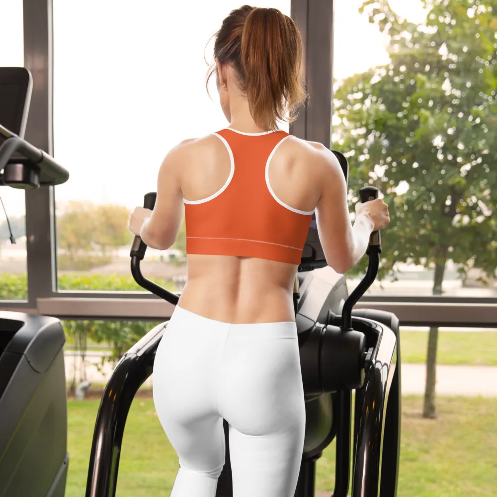 Padded Sports Bra By Bodybuilding Champ Fabiana Souza - Dark Orange Color