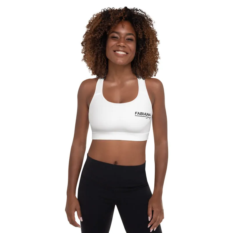 Padded Sports Bra By Bodybuilding Champ Fabiana Souza - White Color