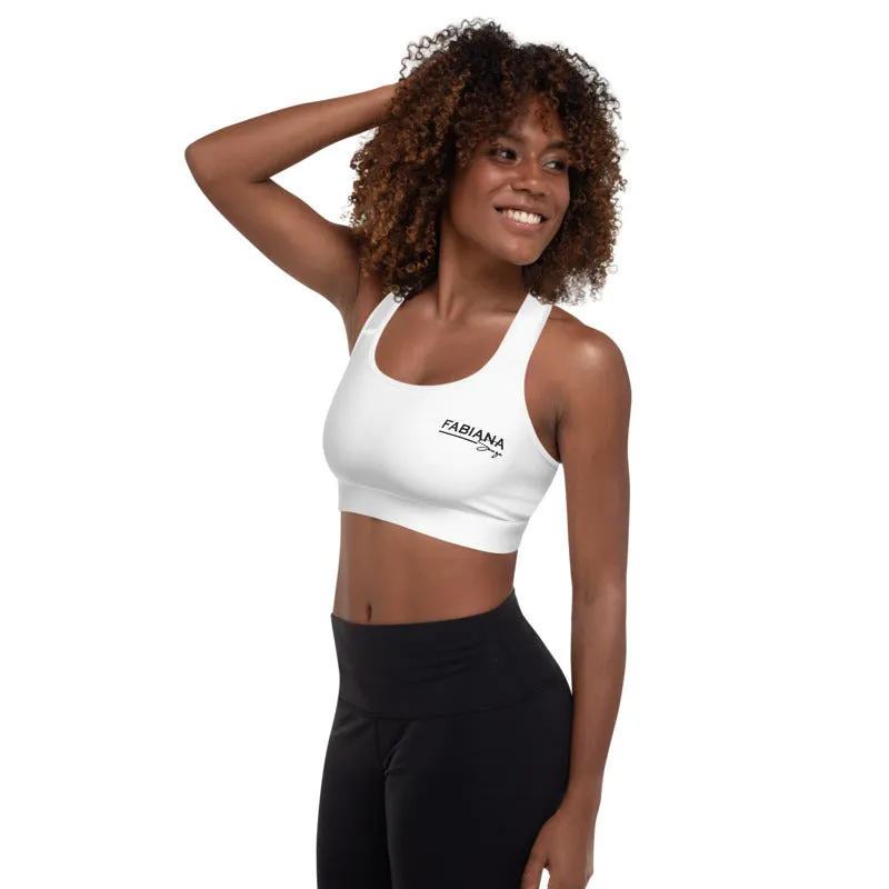 Padded Sports Bra By Bodybuilding Champ Fabiana Souza - White Color
