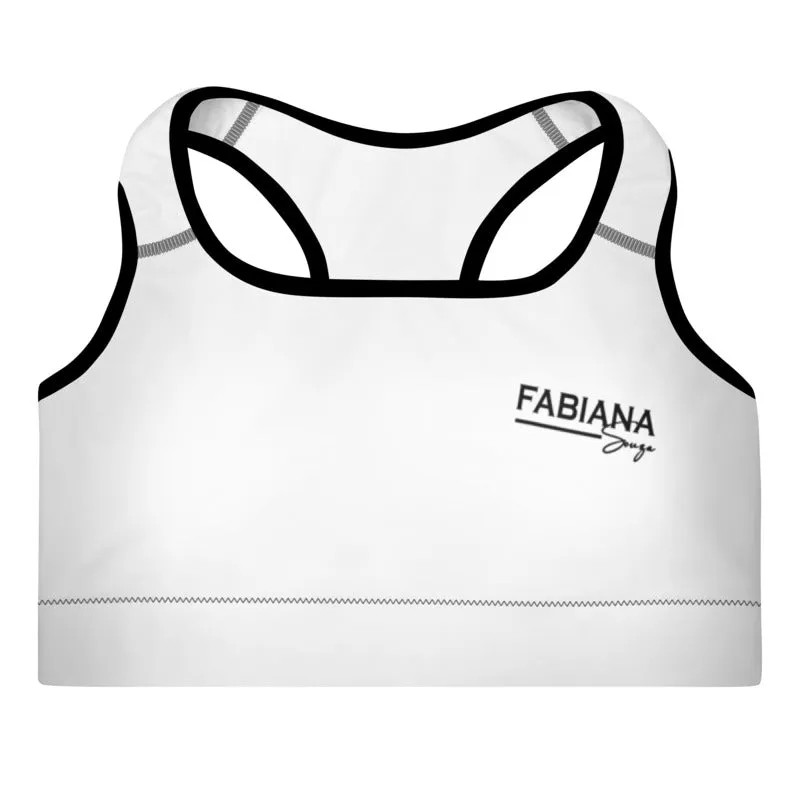 Padded Sports Bra By Bodybuilding Champ Fabiana Souza - White Color