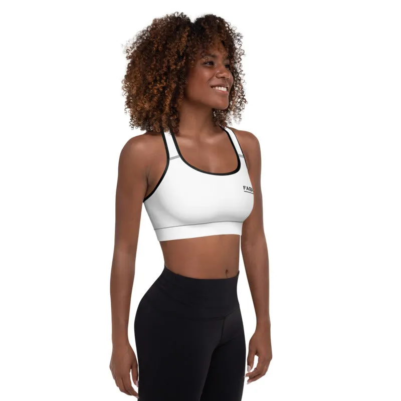 Padded Sports Bra By Bodybuilding Champ Fabiana Souza - White Color