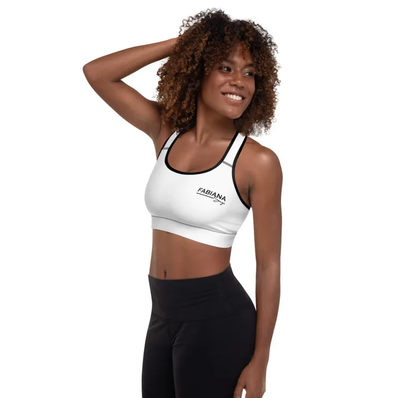Padded Sports Bra By Bodybuilding Champ Fabiana Souza - White Color