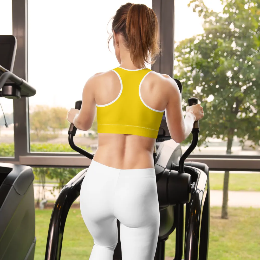 Padded Sports Bra By Bodybuilding Champ Fabiana Souza - Yellow Color