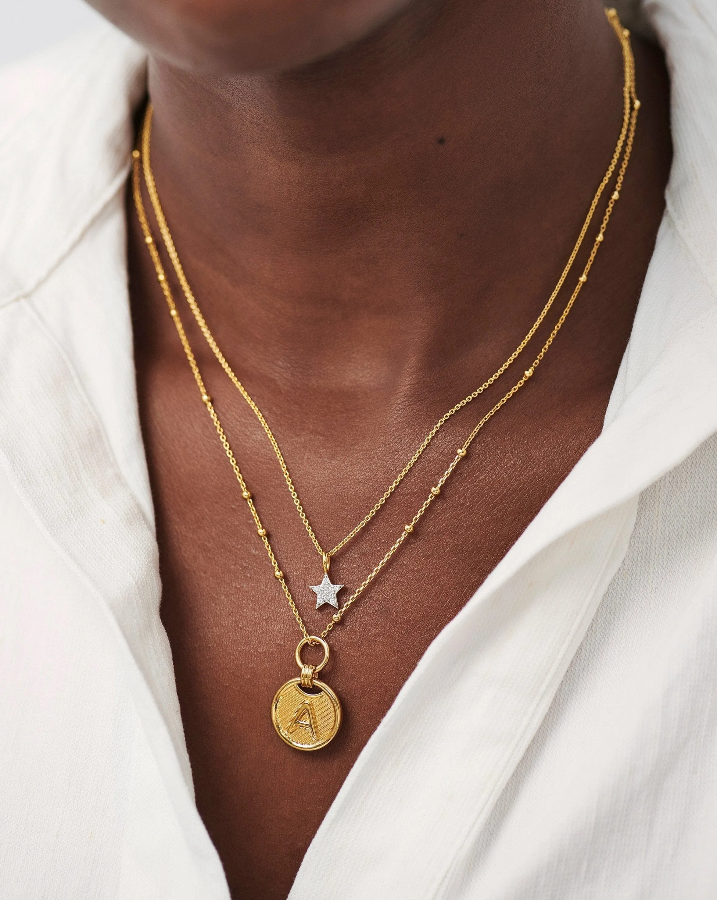 Pave Star Charm Necklace | 18ct Gold Plated Vermeil/Cubic Zirconia
