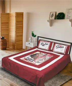 Personalized bed sheet with pillow cover
