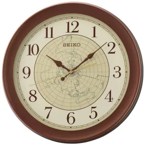 Seiko World Map Design Cream Dial Wall clock QXA709B