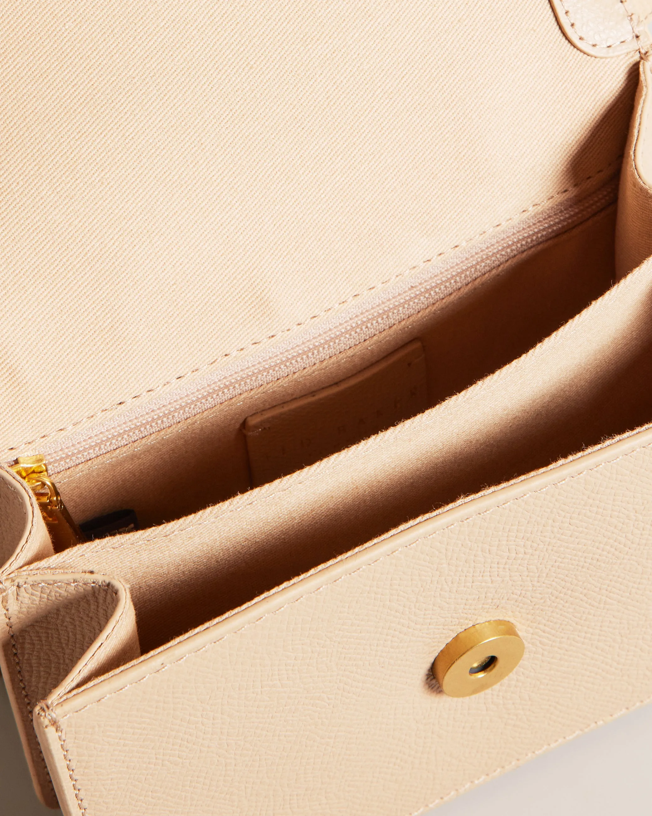 Ssloane Leather Padlock Mini Shoulder Bag Taupe