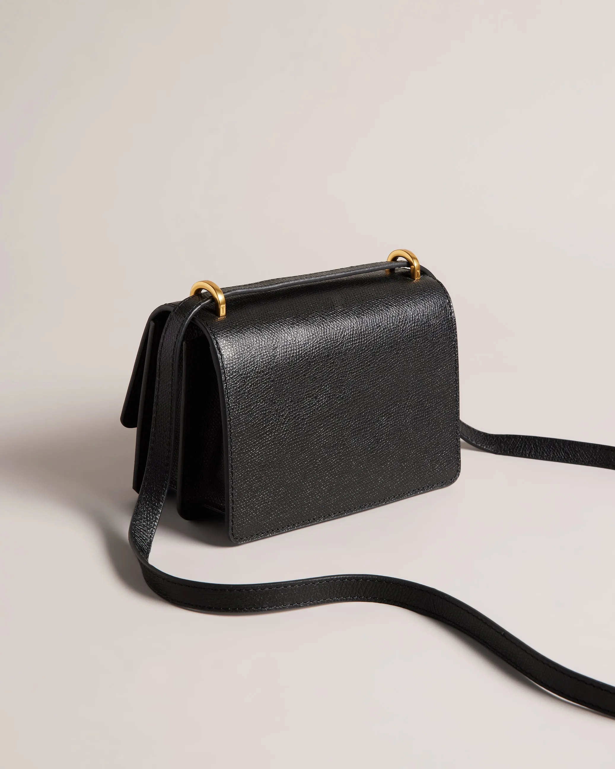 Ssloane Leather Padlock Mini Shoulder Bag Taupe