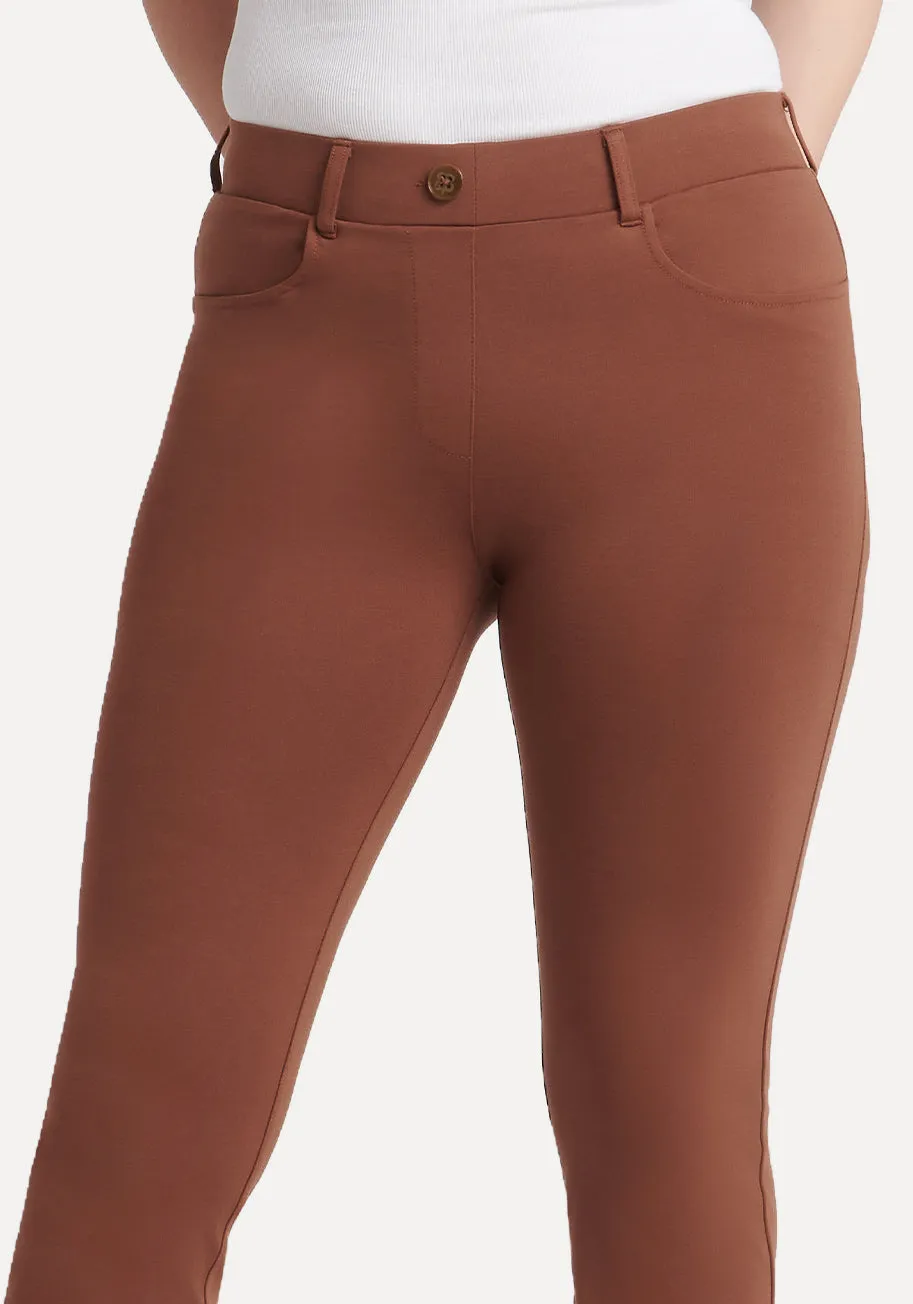 Straight-Leg | 7-Pocket Dress Pant Yoga Pants (Bronze)