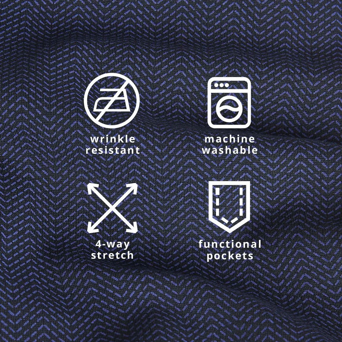 Straight-Leg | 7-Pocket Dress Pant Yoga Pants (Spectrum Dashed Herringbone)