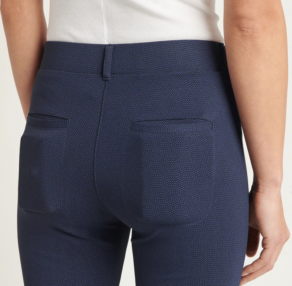 Straight-Leg | 7-Pocket Dress Pant Yoga Pants (Spectrum Dashed Herringbone)