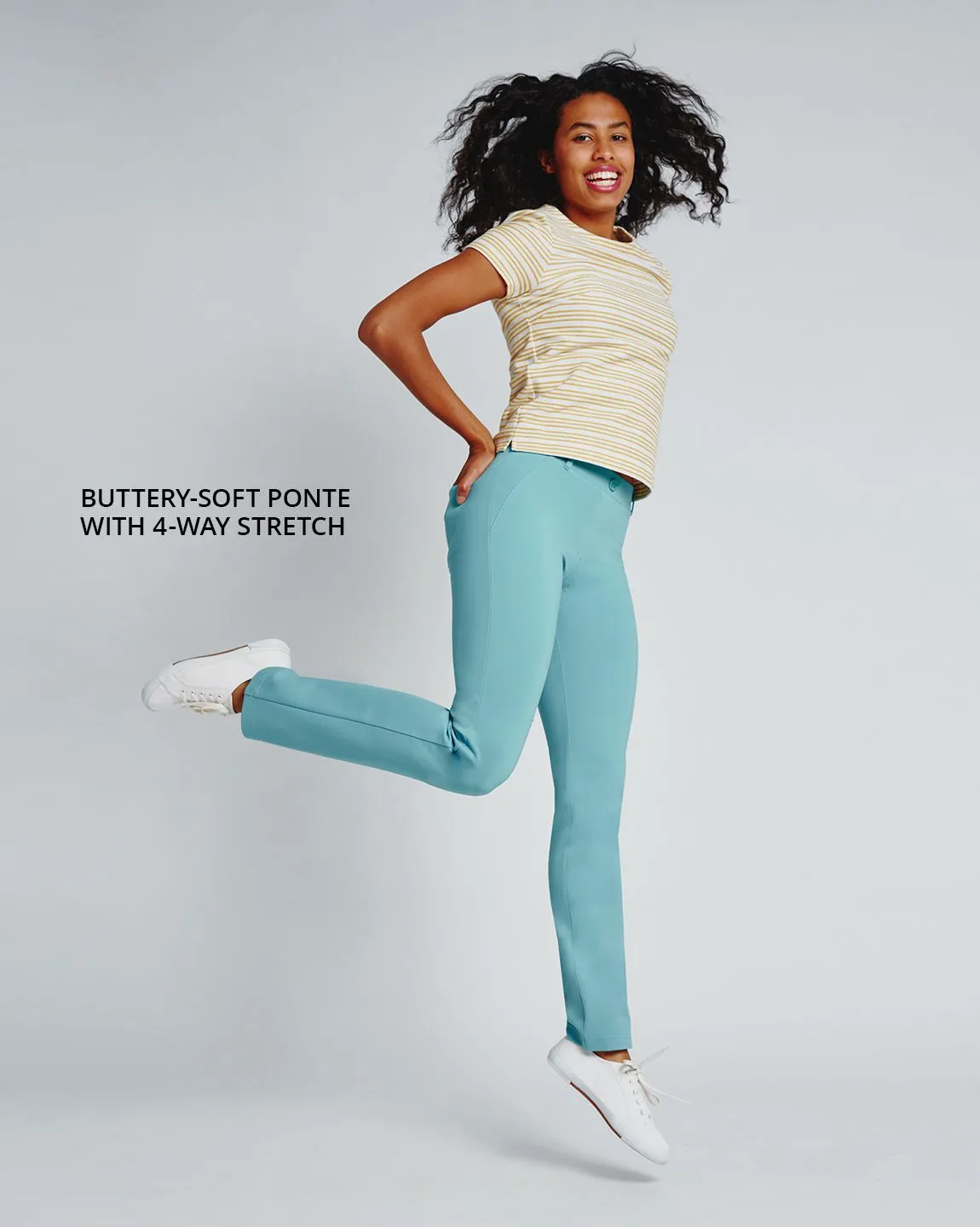 Straight-Leg | Two-Pocket Dress Pant Yoga Pants (Bluetiful)