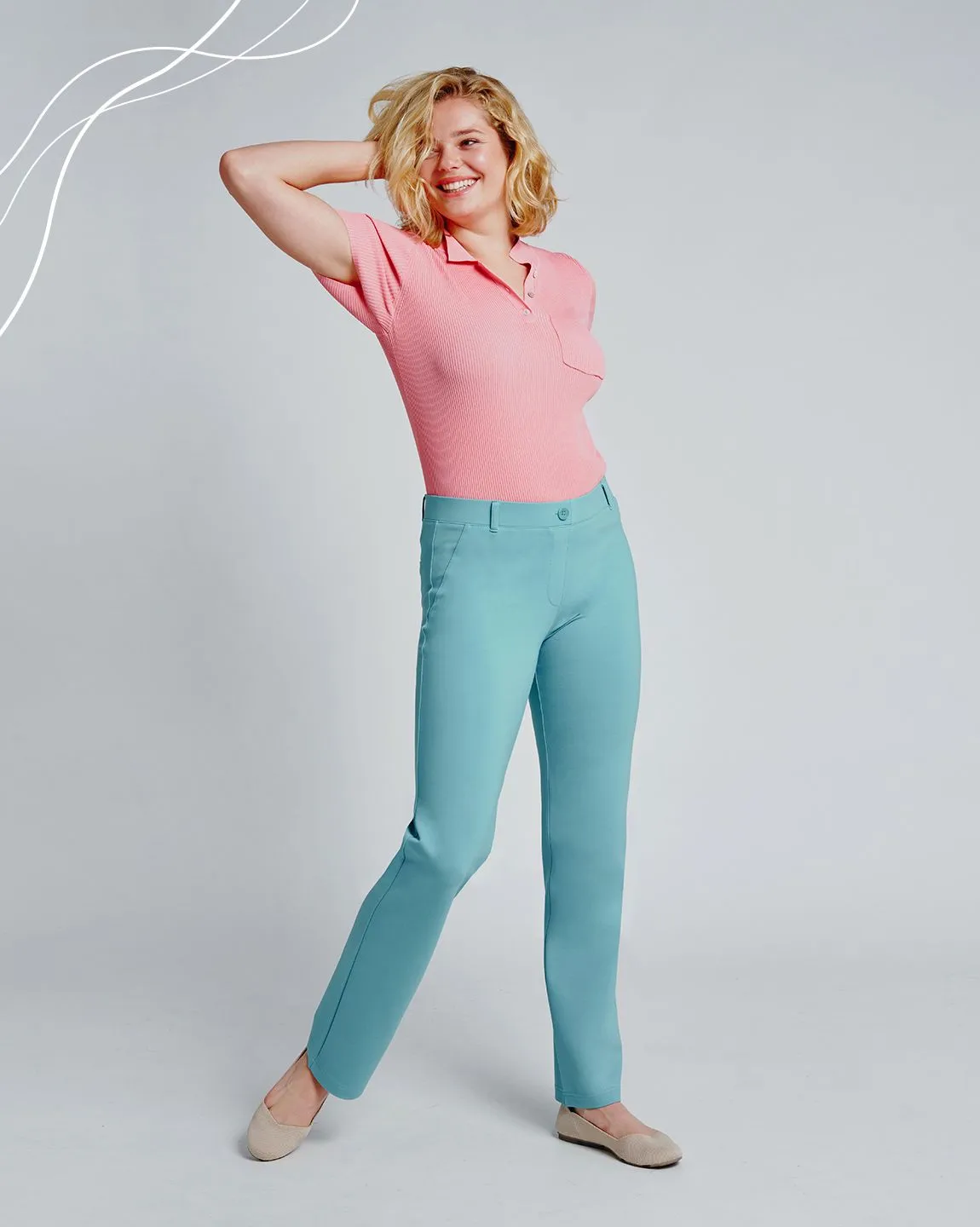 Straight-Leg | Two-Pocket Dress Pant Yoga Pants (Bluetiful)