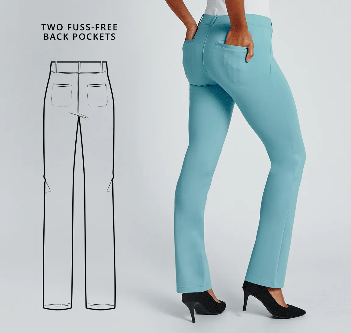 Straight-Leg | Two-Pocket Dress Pant Yoga Pants (Bluetiful)