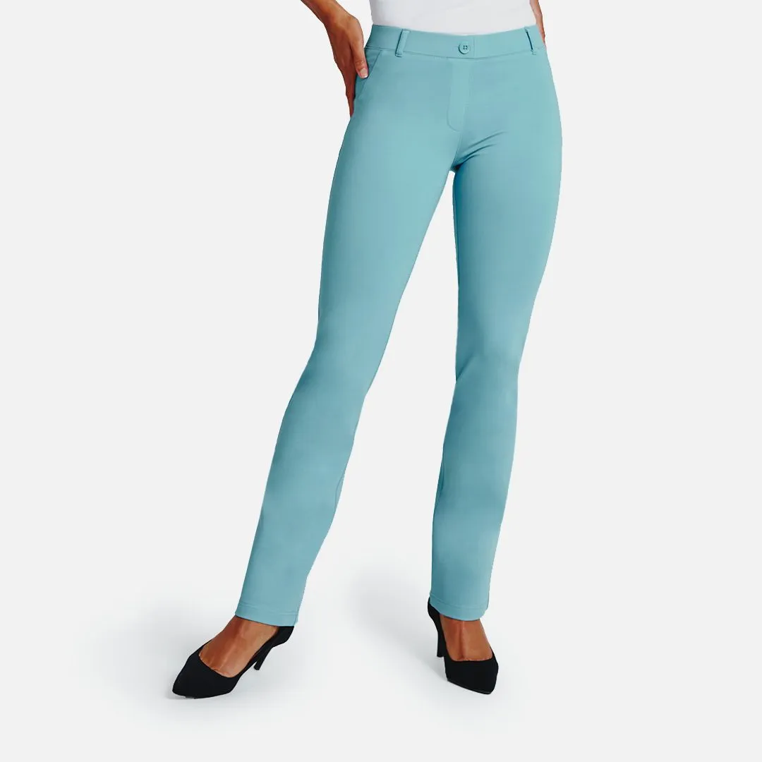 Straight-Leg | Two-Pocket Dress Pant Yoga Pants (Bluetiful)
