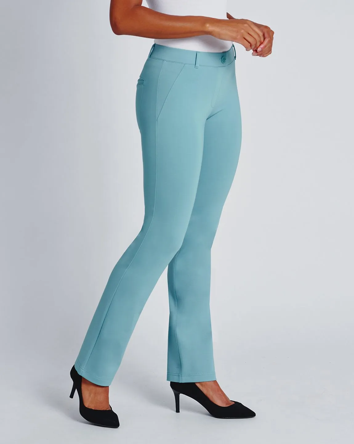 Straight-Leg | Two-Pocket Dress Pant Yoga Pants (Bluetiful)
