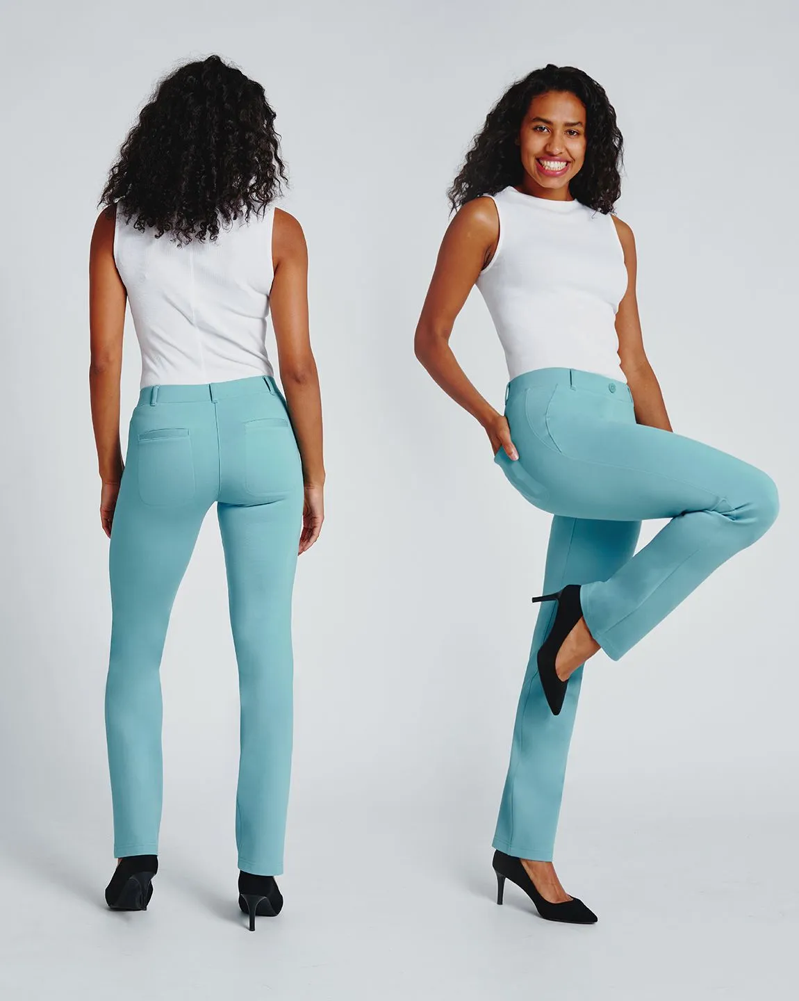 Straight-Leg | Two-Pocket Dress Pant Yoga Pants (Bluetiful)
